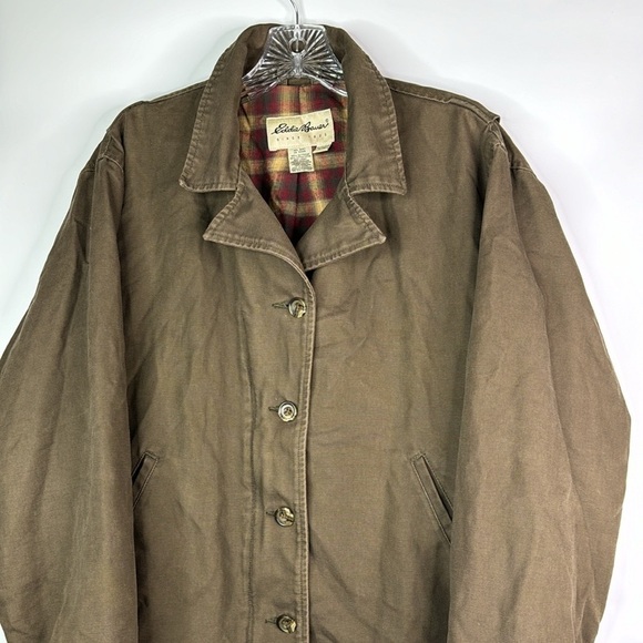 Vintage Eddie Bauer Brown Lined Chore Coat Size Large - Picture 2 of 8